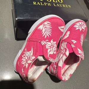 Ralph Lauren Kids Pink Floral Sneakers